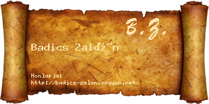 Badics Zalán névjegykártya