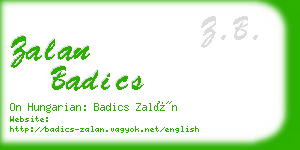 zalan badics business card